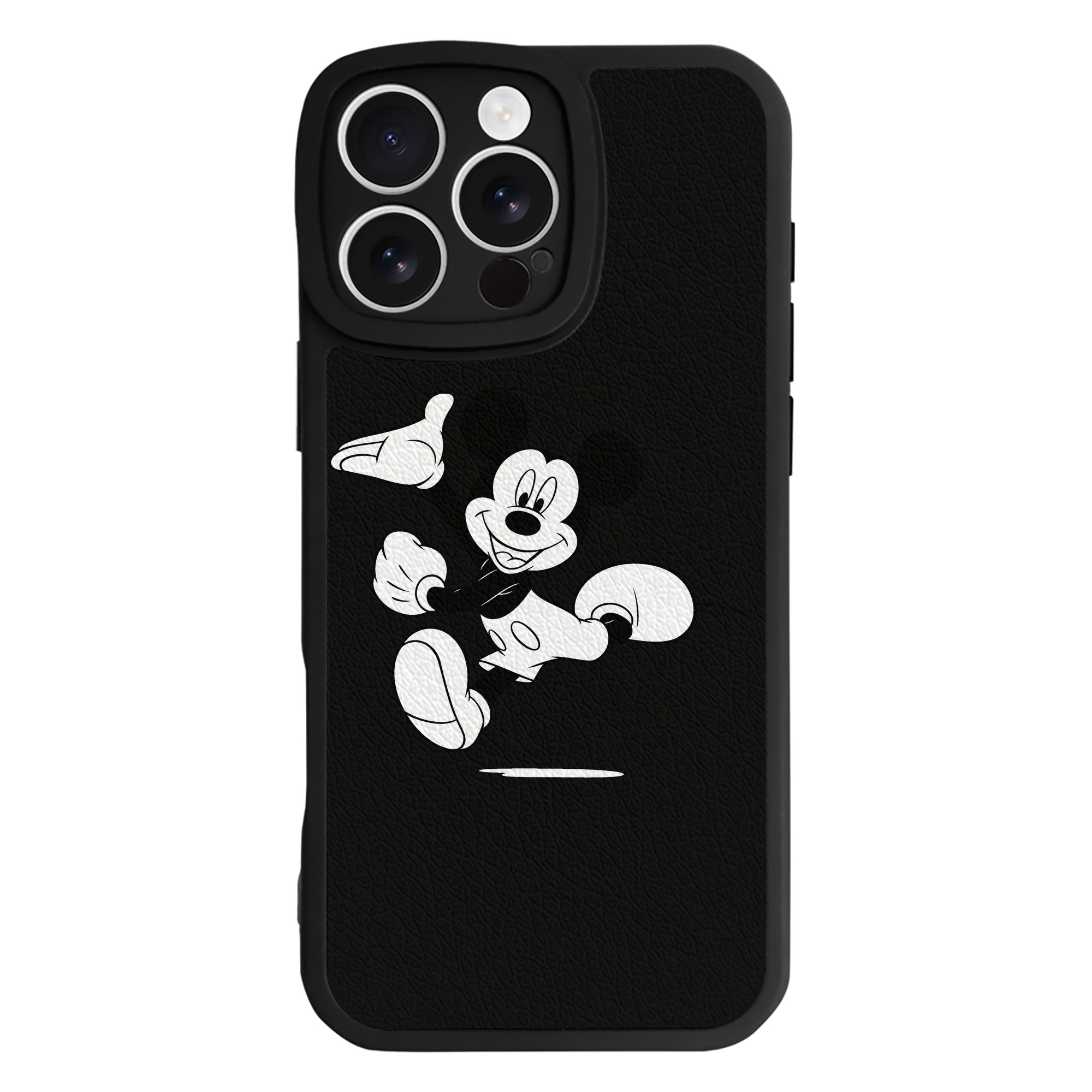 （画像用） ミッキーマウス Mickey Mouse 【iPhone 16シリーズ対応】シリコンスマホケース（レザー調） 材質：シリコン